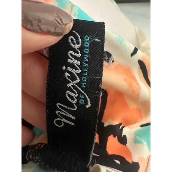 VTG Maxine Of Hollywood 14 Retro Inspired Floral One Piece Bathing Suit Pinup - Picture 12 of 12